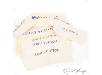 LOT OF 8 AUTHENTIC LOUIS VUITTON LIKE NEW AND RECENT FLANNEL SLEEPER BAGS FOR HANDBAGS AND ACCESSORIES