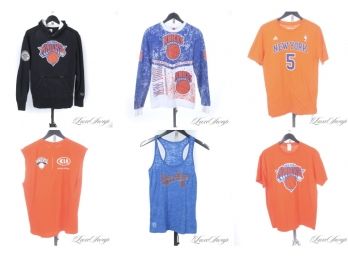 KNICKS FANS YOU CANT MISS THIS! LOT OF 6 ASSORTED NEW YORK KNICKS BASKETBALL HOODIES, CREWNECKS & SHIRTS! S-XL