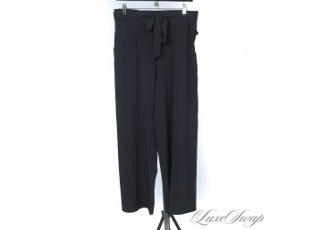 THESE ARE EVERYTHING : LIKE NEW LULULEMON CHARCOAL GREY DRAPED FULL CUT SELF BELTED LOUNGE PANTS 10
