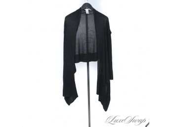 FOR THOSE DINNERS ON THE BEACH : JOYAAN 85/15 CASHMERE SILK BLACK DRAPED SHAWL WITH CRYSTAL SKULL S