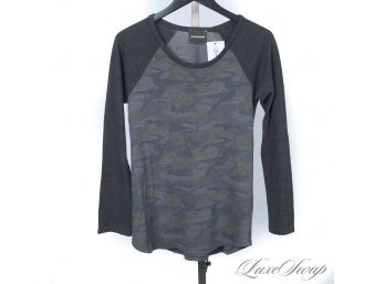 YOU KNOW HOW MUCH THESE COST RIGHT? LIKE NEW MONROW MADE IN USA GREY CAMOUFLAGE DRAPED BASEBALL SHIRT S