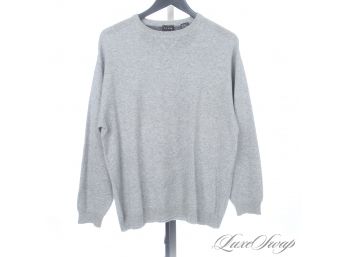 THE ONE YOU NEVER WANT TO TAKE OFF : FORTE 100 PERCENT CASHMERE CEMENT GREY CREWNECK SWEATER M