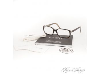 AUTHENTIC CHANEL MADE IN ITALY MOD. 3110 HAVANA GLASSES WITH BONUS CHANEL CAMELIA, RIBBON, AND WATCH BOOKLET