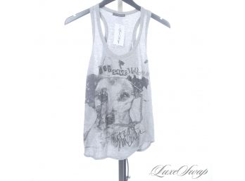 THE DOG MAMAS ARE GONNA FIGHT FOR THIS : AUTHENTIC ALEXANDER MCQUEEN 'DOG SAVE THE QUEEN' GREY TANK TOP 40