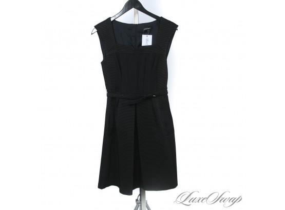 LIKE NEW WITHOUT TAGS AND SUPER FREAKING CUTE NANETTE LEPORE BLACK OTTOMAN RIBBED PLEATED DRESS 2