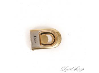 AUTHENTIC VINTAGE CHRISTIAN DIOR MENS GOLD TONE HINGED BELT BUCKLE