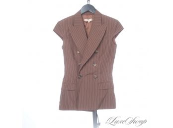 BRAND NEW WITHOUT TAGS MICHAEL KORS COLLECTION MADE IN ITAY BROWN SLEEVELESS VEST AND SHORT SUIT SO CUTE 2