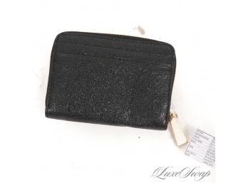 #9 BRAND NEW WITHOUT TAGS UNUSED AUTHENTIC MICHAEL KORS BLACK CRACKLE LEATHER ZIP AROUND DAY WALLET