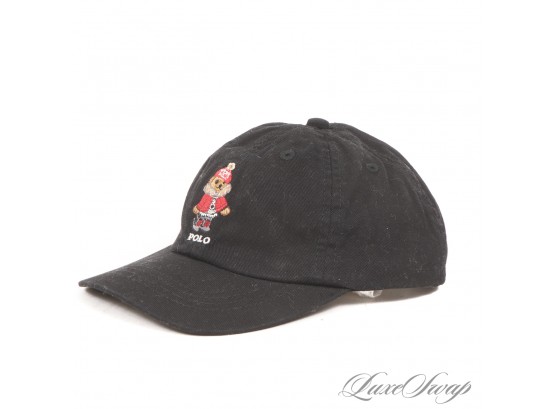 BRAND NEW WITH TAGS POLO RALPH LAUREN BLACK TWILL ICE SKATING POLO BEAR BASEBALL HAT KIDS 2T-4T
