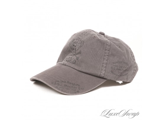 BRAND NEW WITH TAGS POLO RALPH LAUREN GREY POLO BEAR SKULL CROSSBONES WASHED BASEBALL HAT