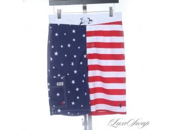 BRAND NEW WITH TAGS POLO RALPH LAUREN USA AMERICAN FLAG BATHING SUIT SWIM TRUNKS YOUTH L 14-16