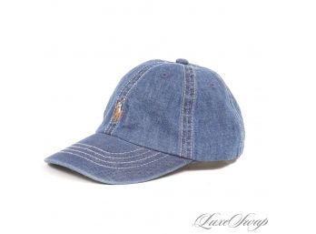 BRAND NEW WITH TAGS POLO RALPH LAUREN SOFT DENIM CLASSIC PONY DAD HAT KIDS 2T-4T