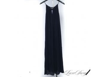 GAME OVER. VINCE DOUBLE LAYERED SILK CHIFFON MAXI DRESS WITH KEYHOLE NECKLINE S