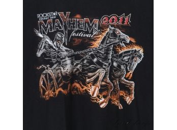 METAL MANIA : 2011 MAYHEM FESTIVAL PARKING LOT TEE SHIRT FT. MEGADETH DISTURBD GODSMACK AND MORE L