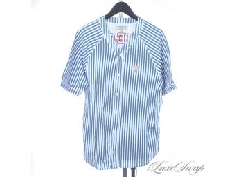 ASAP ROCKY AGAIN : LIKE NEW WITHOUT TAGS GUESS USA 1981 WHITE TEAL STRIPE LOGO BACK BASEBALL MENS SHIRT M
