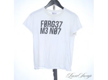 SUPER CUTE VALENTINO RED WOMENS WHITE TEE SHIRT 'FORGET ME NOT' VISUAL GRAPHICS