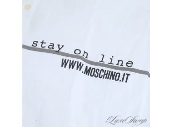 SUCH A VIBE : EARLY 00'S INTERNET REFERENCED MOSCHINO MADE IN ITALY 'STAY ON-LINE' TECHNO MENS SHIRT XXL