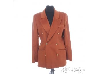 TRY FINDING ANOTHER ONE : VINTAGE GUCCI 100 PERCENT PURE CASHMERE ORANGE FLANNEL JACKET W/ MONOGRAM BUTTONS 44
