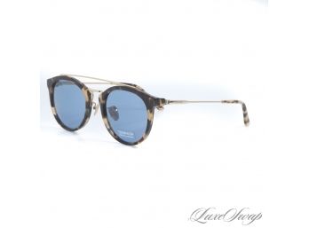 BRAND NEW WITHOUT BOX CALVIN KLEIN GOLD METAL AND TORTOISE BLUE LENS 2021 SUNGLASSES CK18720/S