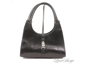THE STAR OF THE SHOW! VERY RARE TOM FORD ERA GUCCI BLACK EXOTIC KARUNG LEATHER JACKIE BAG