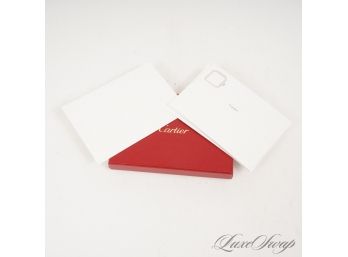 WHOA : BRAND NEW IN BOX SET OF 10 AUTHENTIC CARTIER PARIS HEAVY CARDSTOCK 'TANK' WATCH EMBOSSED NOTECARDS