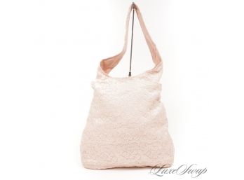 HOLY FREAKING CUTE BATMAN : BRAND NEW WITH TAGS $495 ALICE & OLIVIA PINK SEQUIN EMBROIDERED LARGE SACK BAG