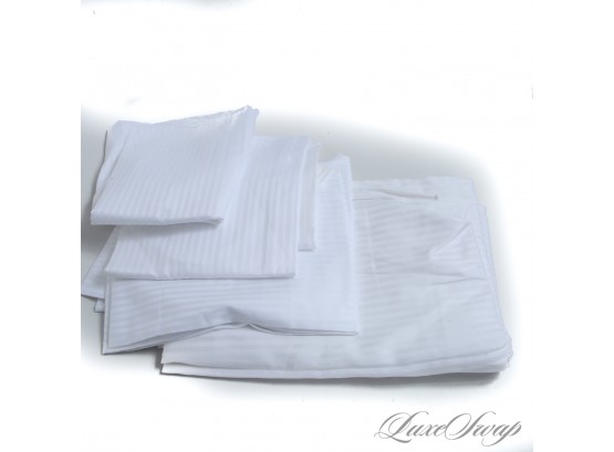 #7 LOT OF 7 BRAND NEW UNUSED MASCIONI MADE ITALY HOTEL COLLECTION WHITE (6) KING PILLOWCASE (1) QUEEN TOPSHEET