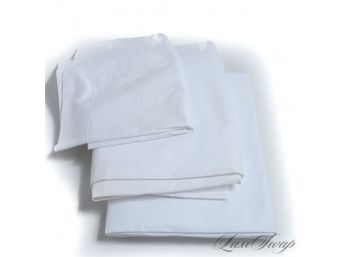 #5 LOT OF 3 BRAND NEW UNUSED MASCIONI MADE IN ITALY HOTEL COLLECTION WHITE (2) FLAT SHEET (1) PILLOWCASE