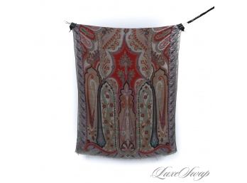 #4 GORGEOUS AND HIGHLY ORNATE ETRO MILANO MADE IN ITALY CASHMERE BLEND LILAC MIX PAISLEY LONG WRAP SHAWL SCARF