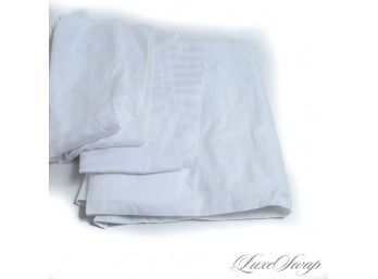 #9 LOT OF 3 BRAND NEW UNUSED MASCIONI MADE ITALY HOTEL COLLECTION WHITE (1) KING TOPSHEET (2) KING PILLOWCASE