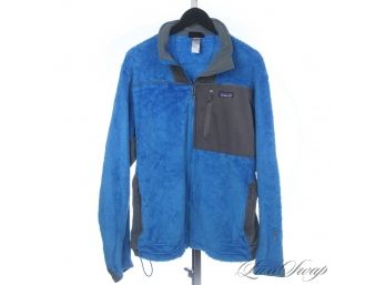 THE ONE EVERYONE WANTS! PATAGONIA MENS PEACOCK TURQUOISE BLUE SHAGGY DEEP PILE FULL ZIP JACKET XL