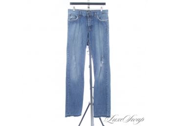 DOLCE & GABBANA MADE IN ITALY DISTRESSED BLASTED JEANS WITH GRAFFITI AND SHREDDED HEMS