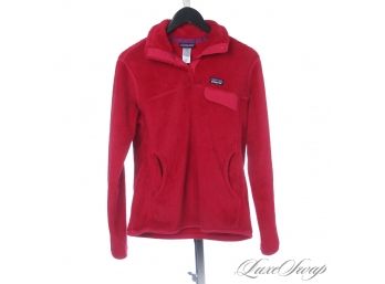 GO LOOK THESE UP! WOMENS PATAGONIA RE-TOOL T-SNAP DEEP PILE FLEECE POPOVER IN HOT ROSE PINK! M