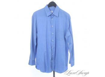 DONT BE SLOBS, GUYS : ARMANI COLLEZIONI MADE IN ITALY MENS FRENCH BLUE BUTTON DOWN DRESS SHIRT 16.5