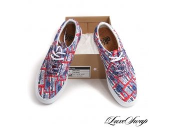 NEW IN BOX ALIFE X BUDWEISER RED WHITE AND BLUE PRINTED SNEAKERS