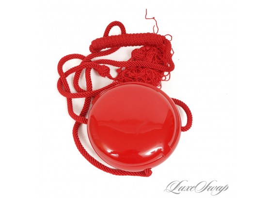 REAL TALK : ITS FRICKING CUTE : BRAND NEW WITHOUT TAGS MICHAEL KORS RED LACQUER PAINTED ROUND CLAMSHELL BAG