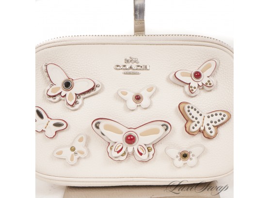 RECENT AND AUTHENTIC COACH IVORY PEBBLED LEATHER BUTTERFLY PATCHWORK MINI CROSSBODY BAG