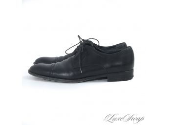 GUYS START DRESSING BETTER PLEASE : SALVATORE FERRAGAMO MADE IN ITALY BLACK LEATHER CAP TOE DRESS SHOES 9.5