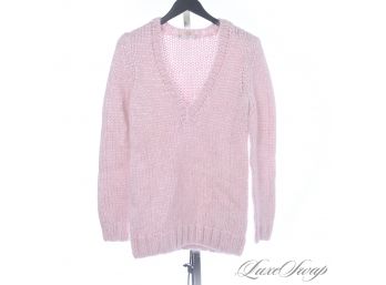 BRAND NEW W/O TAGS MICHAEL KORS COLLECTION OLEANDER MOHAIR MIX THICK OVERSIZE SPARKLE INSET CHUNKY SWEATER