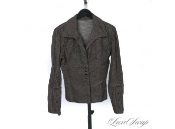 THE RESERVE VINTAGE COLLECTION : UNKNOWN VINTAGE BROWN DONEGAL TWEED SPECKLED UNLINED VICTORIAN JACKET