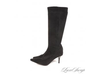 WE'RE NOT SAYING THEYRE NOT A FMB..... STUNNING ENZO ANGIOLINI 'EAURSA' BLACK SUEDED FULL ZIP TALL BOOTS 8
