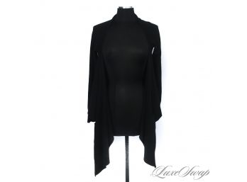 TRUST ME THIS IS AWESOME : ANONYMOUS BLACK CASHMERE FEEL WRAP SWEATER WITH POCKETS