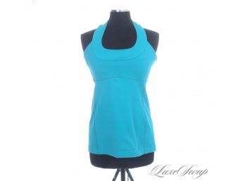 INSANE COLOR : LIKE NEW LULULEMON ATHLETICA Z4 BRIGHT TURQUOISE STRETCH RACER BACK TOP 12