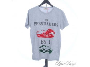 BRAND NEW WITH TAGS RODA AT THE BEACH HEATHER GREY BS1 THE PERSUADERS VELVET BURNOUT PRINT TEE SHIRT L
