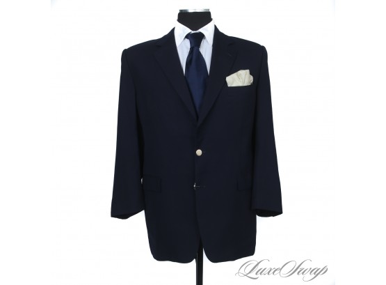 #1 AUTHENTIC BURBERRY LONDON MENS KENSINGTON' SOLID NAVY BLUE BLAZER WITH BRASS PRORSUM KNIGHT BUTTONS 44