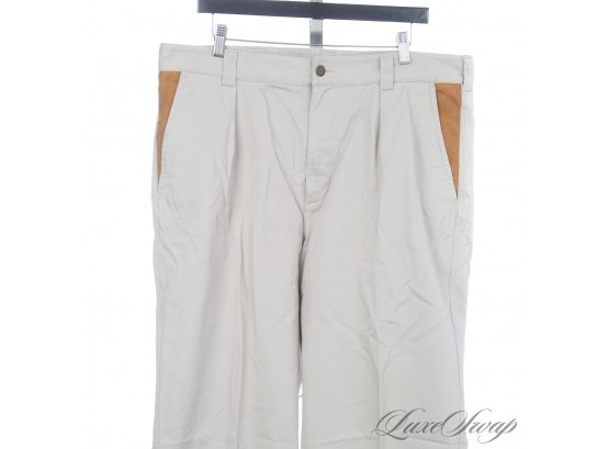THE WEEKEND CLASSICS! ORVIS MENS PALE KHAKI TWILL SUEDE INSET WEEKEND CHORE PANTS 38