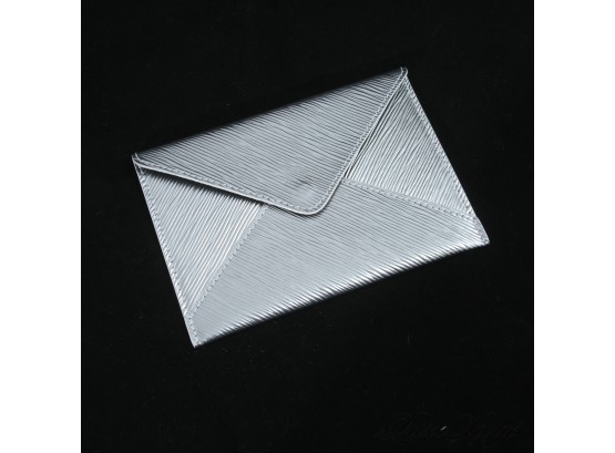 THE STAR OF THE SHOW! LIKE NEW VIRTUALLY UNUSED LOUIS VUITTON 'KIRIGAMI' SILVER EPI LEATHER ENVELOPE BAG