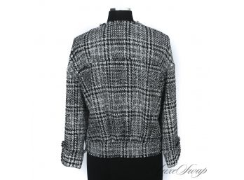 BRAND NEW WITH TAGS $129 CHANEL-ESQUE ZARA BLACK FANTASY TWEED UNSTRUCTURED BLOUSON JACKET XS