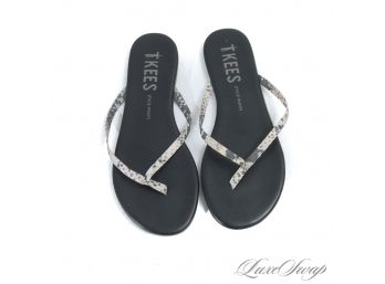 OMG SO CUTE! SUMMER READY MODERN AND FRESH TKEES (FACE PAINT) THONG SANDALS WITH A SNAKESKIN PRINT 7