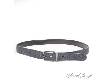 BRAND NEW WITHOUT TAGS AUTHENTIC MICHAEL KORS MENS NAVY BLUE MK MONOGRAM REVERSIBLE BELT